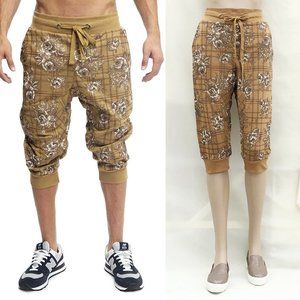 Unisex French Terry Printed Capri Cropped Shorts